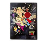 Giallobus - Quadro - Vassily Kandinsky - Accompagnamento nero - Tela Canvas Telaio Premium Alto Spessore - 100L x 140l cm - Pronto da appendere - Quadri moderni per la casa