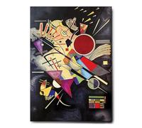 Giallobus - Quadro - Vassily Kandinsky - Accompagnamento nero - Tela Canvas Telaio Standard - 50L x 70l cm - Pronto da appendere - Quadri moderni per la casa
