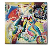 Giallobus - Quadro - Vassily Kandinsky - Quadro con macchia rossa - Tela Canvas Telaio Standard - 100x100 - Pronto da appendere - Quadri moderni per la casa