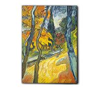 Giallobus - Quadro - Vincent Van Gogh - Alberi nel giardino del manicomio - Tela Canvas Telaio Premium Alto Spessore - 50L x 70l cm - Pronto da appendere - Quadri moderni per la casa