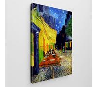 Giallobus - Quadro - Vincent Van Gogh - Art Van Gogh - Tela Standard - 50x70-07 - Terrazza di un caffè di notte - Pronto da appendere - Quadri moderni per la casa