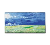 Giallobus - Quadro - Vincent Van Gogh - Campo di grano sotto un cielo tempestoso - Tela Canvas Telaio Standard - 100x50 - Pronto da appendere - Quadri moderni per la casa