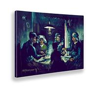 Giallobus - Quadro - Vincent Van Gogh - I mangiatori di patate - Tela Canvas Telaio Standard - 140x100 - Pronto da appendere - Quadri moderni per la casa