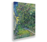 Giallobus - Quadro - Vincent Van Gogh - Il giardino del manicomio a Saint Rémy - Tela Canvas Telaio Standard - 50x70 - Pronto da appendere - Quadri moderni per la casa