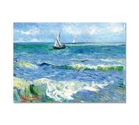 Giallobus - Quadro - Vincent Van Gogh - Il mare a Les Saintes Maries - Vetro acrilico - 70x50 - Pronto da appendere - Quadri moderni per la casa