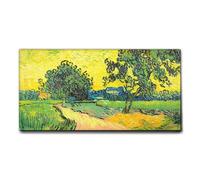 Giallobus - Quadro - Vincent Van Gogh - Il paesaggio al crepuscolo - Tela Canvas Telaio Standard - 100L x 50l cm - Pronto da appendere - Quadri moderni per la casa