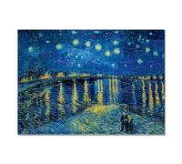 Giallobus - Quadro - Vincent Van Gogh - Notte stellata sul Rodano - Vetro acrilico - 140x100 - Pronto da appendere - Quadri moderni per la casa