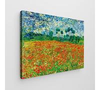 Giallobus - Quadro - Vincent Van Gogh - Tela standard - 100x70-06 - Campo di papaveri - Pronto da appendere - Quadri moderni per la casa