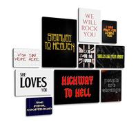 Giallobus - Set 10 Quadri Multi Pannello - Classic Rock - Legno MDF - - 2 x 42x29,7cm - 4 x 29,7x21cm - 4 x 21x14,85cm - - Pronti da Appendere - Quadri Moderni per la casa