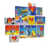 Giallobus - Set 10 Quadri Multi Pannello - Stefano Calisti - Raccolta Amore - Legno MDF - | 2 x 42x29,7cm | 4 x 29,7x21cm | 4 x 21x14,85cm | - Pronti da Appendere - Quadri Moderni per la casa