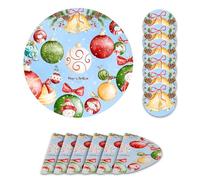 Giallobus - Set tavola 12 pezzi - Natale - Tovagliette e sottobicchieri - TNT - 35L x 35l cm - 05_Magic of Christmas - 6+6pz, Antiscivolo, Sottopiatto lavabile