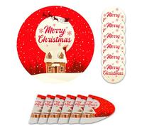 Giallobus - Set tavola 12 pezzi - Natale - Tovagliette e sottobicchieri - TNT - 35L x 35l cm - 06_Merry Christmas - 6+6pz, Antiscivolo, Sottopiatto lavabile