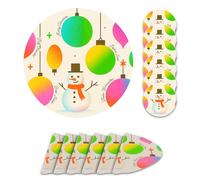 Giallobus - Set tavola 12 pezzi - Natale - Tovagliette e sottobicchieri - TNT - 35L x 35l cm - 07_Snowman Pop - 6+6pz, Antiscivolo, Sottopiatto lavabile