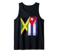 Giamaica Cuba Mezza Bandiera Giamaicana Cuban Heritage Canotta