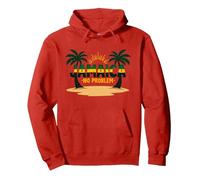 Giamaica Nessun Problema Vacanza Tropicale al Mare Felpa con Cappuccio, Unisex per Adulti, Rosso, XL