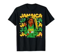 Giamaicana Giamaica Ragazza Donne Reggae Rasta Cultura Caraibi Maglietta