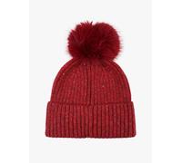 Gian Marco Venturi Cappello donna lurex in maglia con pompon - rosso