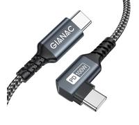 GIANAC 100W Cavo USB C USB C 2M, [90 Gradi] Cavo USB Type-C Ricarica Rapida USB C con E-Mark Chip PD 5A/20V per Macbook Pro/MacBookAir/iPhoneiPad Pro/Samsung Galaxy/Huawei/Book Pixel/Tablet Google