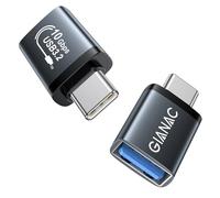 GIANAC Adattatore USB C a USB 3.2 [2 Pezzi] 10Gbs Adattatore C OTG Type C Thunderbolt 3 Compatibile con MacBook, Galaxy S25/S24,iPhone 16/15, iPad,Xiaomi,P50/P40