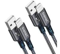 GIANAC Cavo per iPhone 2M/Set di 2 [Certificato-MFi] Caricabatterie in nylon intrecciato ricarica rapida per iPhone 14/13/12/11/Pro/X/XS/XR/8/8 Plus/7/7 Plus/6s/6 Plus/SE/5s