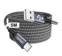 GIANAC Cavo USB Type-C 5M, Cavo USB C Lungo Cavo di ricarica USB C Tipo C 3.1A cavo di ricarica e cavo dati USB C per iPhone 16/15 Plus Pro Max, Galaxy S22 S21 S20,P20 P30, Xiaomi,Sony,OnePlus