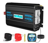GIANDEL Power Inverter 2000W Onda Sinusoidale Pura compatibile con LiFePO4 Convertitore 12V 220V 230V con regolabile spegnimento per sottotensione ingresso DC e con Telecomando per auto,camion camper