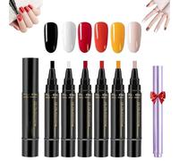 Gianii Nail Pen, Trygiani Nails Pen, 3 in 1 Quick Dry Nail Polish Pens, 36 Color Nailpolish Gelpen 8 Ml, for DIY Nail Art Design, Easy Nails Polish Pens for Women (F)