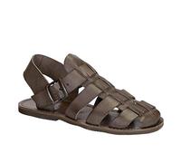 Gianluca - Sandali da frate Uomo Fatti a Mano in Pelle Color Fango - Codice Modello: 502-U-GOMMA - Taglia: 44 EU