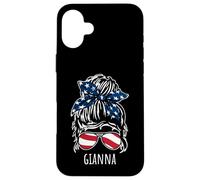 Gianna - Chignon disordinato con occhiali da sole con nastro USA Custodia per iPhone 16 Plus