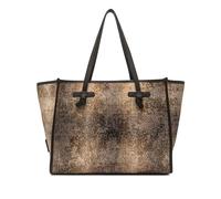 Gianni CHIARINI Borsa Shopping Marcella, Espresso, TU, Tessuto e Pelle, Design Minimal, Chiusura Magnetica, Effetto Vintage con Pochette Abbinata, 38x31x16 cm