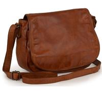 Gianni Conti Luisa Borsa a Tracolla - Borsa Donna in Vera Pelle di Vacchetta Italiana con Effetto Slavato Vintage - Chiusura con Patta - Tasca Interna con Zip - Misura 26x13x21cm - Made in Italy