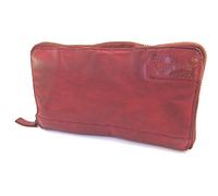 Gianni Conti [P3023 - Compagno in pelle con zip vintage rosso - 18.5x10.5x2 cm.