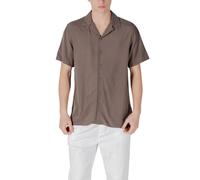 Gianni Lupo Brown Viscose Shortsleeve Shirt - IT54 | XXL