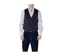 Gianni Lupo, ,Jackets ,Uomo ,Blu ,L Gilet in Cotone Blu con Dettagli a Bottoni