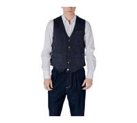 Gianni Lupo, ,Jackets ,Uomo ,Blu ,M Gilet Abbottonato Senza Maniche con Tasche