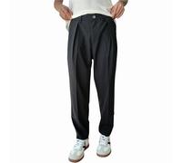 Gianni Lupo Pantalone Regular Fit con Pence ed Elastici Laterali in Vita Colore Nero Taglia 48