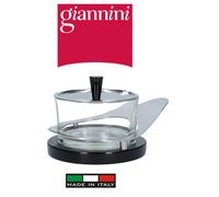 Giannini : Glossy : formaggera vetro legno acciaio inox (18/10) nera -m.Italy