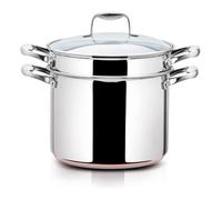 Giannini La Bond, set 3 pezzi per pasta e cottura a vapore acciaio inox 18/10 cm
