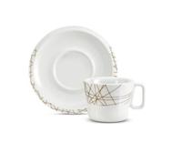 Giannini: set 4 tazze cappuccino ( contenuto: 175 ml.) con piatto "serie Lines"