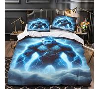 Giant Ape Thunder Set Di Copripiumino 3 Pezzi microfibra ultra morbido stampa 3D con federa mythical Creature Set Di Copripiumino cerniera soffice ultra morbido for adolescenti Single（135x200cm）