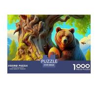Giant Bear And Wolf Pack Roaring in Mountains And Wilds Pezzi Cartone Spessi E Resistenti Perfetto Per Migliorare Concentrazione, Pazienza E Pensiero Logico Nel Tempo Libero 38x26cm/1000pcs