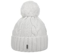 McBURN Giant Berretto con PON Donna - Made in Italy Beanie Invernale Berretti Pompon Lavorato a Maglia Risvolto, Fodera, Fodera Inverno Autunno/Inverno - Taglia Unica Bianco Crema