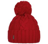McBURN Giant Berretto con PON Donna - Made in Italy Beanie Invernale Berretti Pompon Lavorato a Maglia Risvolto, Fodera, Fodera Autunno/Inverno - Taglia Unica Rosso
