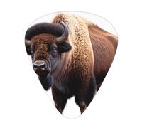 Giant Bison - Set di plettri stampati, 12 pezzi, sottili, medi e spessi, adatti per chitarra, basso, chitarra elettrica e ukulele