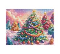 Giant Christmas Tree Rompicapo 500 Pezzi Per Nonni E Nipoti Cartone Rigido Esercizio Mentale Per Serate in Famiglia Da Passatempo Con Poster Incluso 500 PCS（52×38cm）