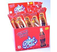 Giant Cola - Mega Bottiglie Cola gommose incartate singolarmente | Confezione da 36 buste (ogni busta contiene 2 bottiglie cola)