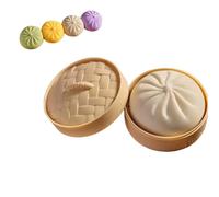 Giant Dumpling Squishy, Jumbo Glitter Rainbow Fidget Toy, Large Soft Squeeze Sensory Ball for Adults & Kids, Stress Anxiety Relief Decompression Dough (White)