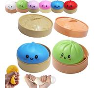 Giant Dumpling Squishy, Jumbo Rainbow Dumpling Stress Ball for & Adults, Extra Large Soft Squishy Dumplings for Anxiety Relief, Sensory Fidget Dough Toy, Decompressione (2 pcs Upgraded E)