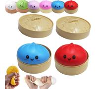 Giant Dumpling Squishy, Jumbo Rainbow Dumpling Stress Ball for & Adults, Extra Large Soft Squishy Dumplings for Anxiety Relief, Sensory Fidget Dough Toy, Decompressione (2 pcs Upgraded B)