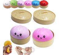 Giant Dumpling Squishy, Jumbo Rainbow Dumpling Stress Ball for & Adults, Extra Large Soft Squishy Dumplings for Anxiety Relief, Sensory Fidget Dough Toy, Decompressione (2 pcs Upgraded C)